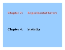 Chapter 3:  Experimental Errors