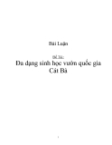 Đề Tài: Đa dạng sinh học vườn quốc gia Cát Bà