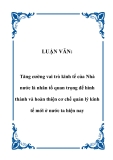 LUẬN VĂN:  Tăng cường vai trò kinh tế của Nhà nước là nhân tố quan trọng để hình thành và hoàn thiện cơ chế quản lý kinh tế mới ở nước ta hiện nay