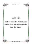 LUẬN VĂN: Kinh Tế Chính Trị - Vai trò quản lý kinh tế của Nhà nước trong việc thúc đẩy kinh tế
