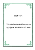 LUẬN VĂN:  Vai trò của thanh niên trong sự nghiệp  đất nước