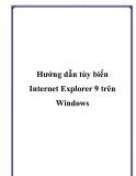 Hướng dẫn tùy biến Internet Explorer 9 trên Windows