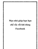 mẹo nhỏ giúp bạn hạn chế rắc rối khi dùng fac