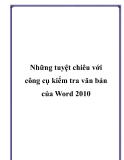 Những tuyệt chiêu với công cụ kiểm tra văn bản của Word 2010