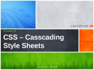 Lập trình web - Chương 3 CSS – Casscading Style Sheets
