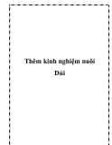 Thêm kinh nghiệm nuôi Dúi