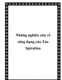  Những nghiên cứu về công dụng của Tảo Spirulina