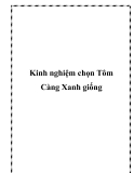 Kinh nghiệm chọn Tôm Càng Xanh giống