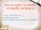 bài 29 axit cacbonic và muối cacbonat