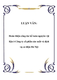 LUẬN VĂN:  Hoàn thiện công tác kế toán nguyên vật liệu ở Công ty cổ phần sản xuất và dịch vụ cơ điện Hà Nội