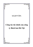 LUẬN VĂN:  Công tác tài chính của công ty Bách hoá Hà Nội