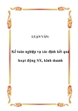 LUẬN VĂN:  Kế toán nghiệp vụ xác định kết quả hoạt động SX, kinh doanh