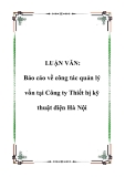 Báo cáo: Công tác quản lý vốn tại Công ty Thiết bị kỹ thuật điện Hà Nội