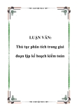 LUẬN VĂN: Thủ tục phân tích trong giai đoạn lập kế hoạch kiểm toán