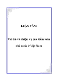 LUẬN VĂN:  Vai trò và nhiệm vụ của kiểm toán nhà nước ở Việt Nam