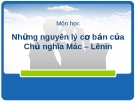 Những nguyên lý cơ bản của Chủ nghĩa Mác – Lênin