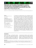 Báo cáo khoa học: Expression and secretion of interleukin-1b, tumour necrosis factor-a and interleukin-10 by hypoxia- and serum-deprivation-stimulated mesenchymal stem cells Implications for their paracrine roles