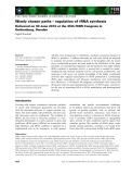 Báo cáo khoa học:  Wisely chosen paths – regulation of rRNA synthesis Delivered on 30 June 2010 at the 35th FEBS Congress in Gothenburg, Sweden 