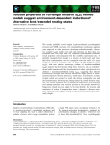 Báo cáo khoa học: Solution properties of full-length integrin aIIbb3 reﬁned models suggest environment-dependent induction of alternative bent ⁄extended resting states