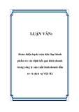 Luận văn kế toán mẫu :   Hoàn thiện hạch toán tiêu thụ thành phầm và xác định kết quả kinh doanh trong công ty sản xuất kinh doanh đầu tư và dịch vụ Việt Hà