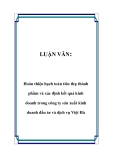 LUẬN VĂN:  Hoàn thiện hạch toán tiêu thụ thành phầm và xác định kết quả kinh doanh trong công ty sản xuất kinh doanh đầu tư và dịch vụ Việt Hà