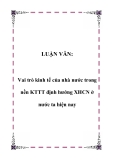 Luận văn phân tích Vai trò kinh tế của nhà nước trong nền KTTT định hướng XHCN ở nước ta hiện nay
