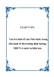 Luận văn đề tài :  Vai trò kinh tế của Nhà nước trong nền kinh tế thị trường định hướng XHCN ở nước ta hiện nay