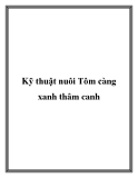 Kỹ thuật nuôi Tôm càng xanh thâm canh