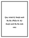 Quy trình kỹ thuật nuôi Ba Ba (Phần II: Kỹ thuật nuôi Ba Ba sinh sản)