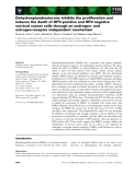 Báo cáo khoa học: Dehydroepiandrosterone inhibits the proliferation and induces the death of HPV-positive and HPV-negative cervical cancer cells through an androgen- and estrogen-receptor independent mechanism