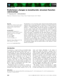 Báo cáo khoa học:  Evolutionary changes to transthyretin: structure–function relationships