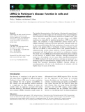 Báo cáo khoa học: LRRK2 in Parkinson’s disease: function in cells and neurodegeneration