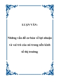 Luận văn đề tài:  Những vấn đề cơ bản về lợi nhuận và vai trò của nó trong nền kinh tế thị trường