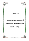 LUẬN VĂN:  Vận dụng phương pháp chỉ số trong nghiên cứu và phân tích kinh tế – xã hội