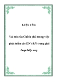 LUẬN VĂN:  Vai trò của Chính phủ trong việc phát triển các DNV&N trong giai đoạn hiện nay