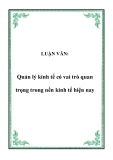 LUẬN VĂN:  Quản lý kinh tế có vai trò quan trọng trong nền kinh tế hiện nay