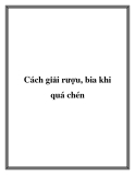 Cách giải rượu, bia khi quá chén