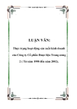 LUẬN VĂN: Thực trạng hoạt động sản xuất kinh doanh của Công ty Cổ phần Dược liệu Trung ương 2 ( Từ năm 1998 đến năm 2002).