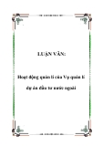 LUẬN VĂN:  Hoạt động quản lí của Vụ quản lí dự án đầu tư nước ngoài