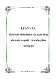 LUẬN VĂN: Tình hình kinh doanh của ngân hàng nhà nước và phát triển nông thôn thường tín