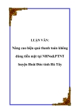 LUẬN VĂN:  Nâng cao hiệu quả thanh toán không dùng tiền mặt tại NHNo&PTNT huyện Hoài Đức tỉnh Hà Tây