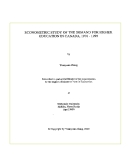 Research " ECONOMETRIC STUDY OF THE DEMAND FOR HIGHER EDUCATION IN CANADA, 1976-1995 "