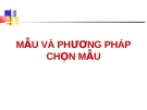 Dịch tễ học: MẪU VÀ PHƯƠNG PHÁP CHỌN MẪU