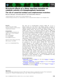 Báo cáo khoa học: Structural effects of a dimer interface mutation on catalytic activity of triosephosphate isomerase The role of conserved residues and complementary mutations