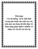 Đề tài: Các hệ thống xử lý chất thải trong quá trình sản xuất của các nhà máy mà đoàn đã đến thực tế. Khả năng giảm thiểu ô nhiễm và nhận xét vấn đề còn tồn tại..