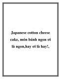 Japanese cotton cheese cake, món bánh ngon ơi là ngon,hay ơi là hay!