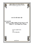 Chuyên Đề:  Quản Lý Tiền Lương Trong Công Ty Cổ Phần 873- Xây Dựng Giao