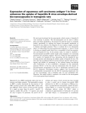 Báo cáo khoa học: Expression of squamous cell carcinoma antigen-1 in liver enhances the uptake of hepatitis B virus envelope-derived bio-nanocapsules in transgenic rats