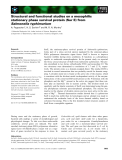 Báo cáo khoa học: Structural and functional studies on a mesophilic stationary phase survival protein (Sur E) from Salmonella typhimurium