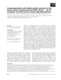 Báo cáo khoa học: Lysophosphatidic acid inhibits ghrelin secretion in the human gastric adenocarcinoma AGS cell line ) role of mitogenic activated protein kinase signaling pathway